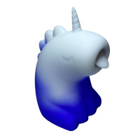 Стимулятор клітора з язичком UNIVIBE «Єдиноріг», 10 режимів, градієнт біло-фіолетовий