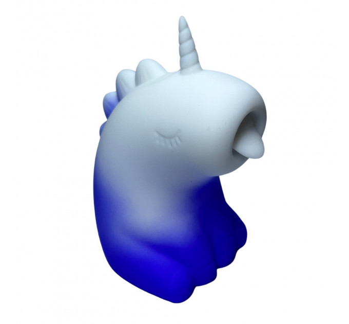 Стимулятор клитора с язычком UNIVIBE Единорог, 10 режимов, градиент бело-фиолетовый