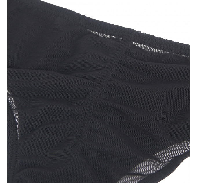 Труси на блискавці StarNight з екошкіри, чорні, L