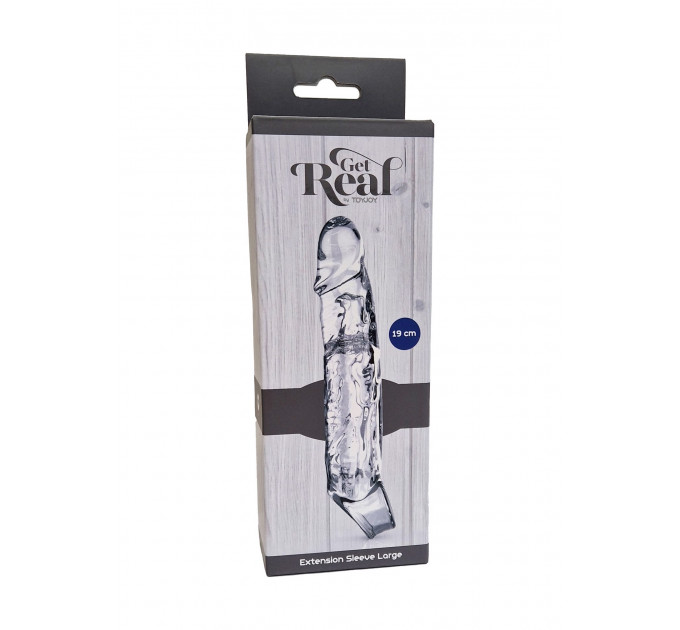 Удлиняющая насадка на пенис ToyJoy Get Real Extension Sleeve Large с петлей на мошонку, прозрачная