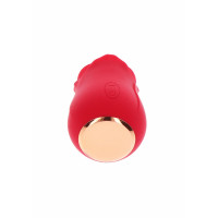Вакуумный стимулятор клитора в виде розы Toy Joy, силиконовый, красный