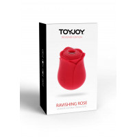 Вакуумный стимулятор клитора в виде розы Toy Joy, силиконовый, красный