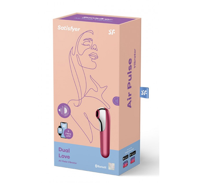 T360130 Вакуумный клиторальный стимулятор SATISFYER DUAL LOVE RED