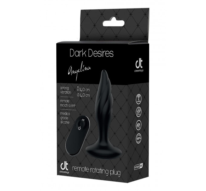Хвиляста анальна пробка з пультом управління. DARK DESIRES ANGELINA