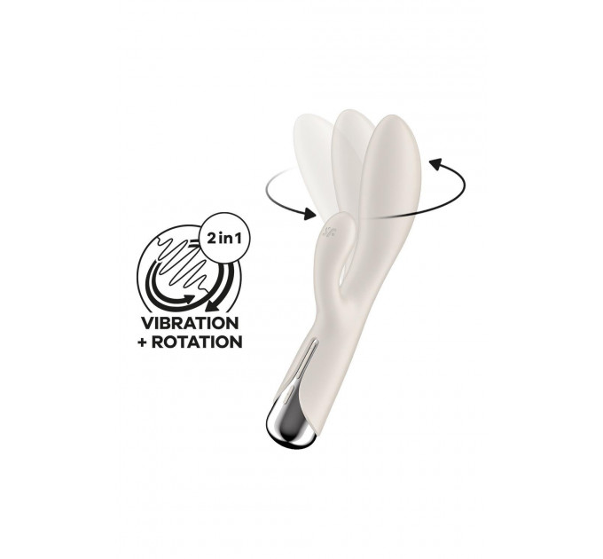 Вібратор-кролик Satisfyer Spinning Rabbit 1 для точки G та клітора, молочний