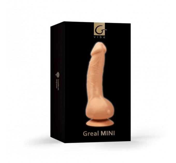 Вибратор реалистичный на присоске Greal Mini Gvibe, бежевый, 18 х 3 см