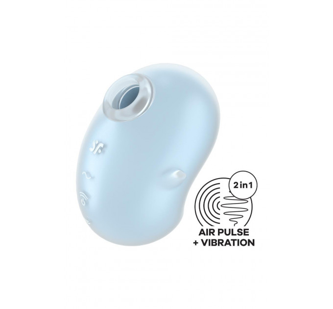 Вибратор вакуумный стимулятор Satisfyer Cutie Ghost, голубой, 9.1 см