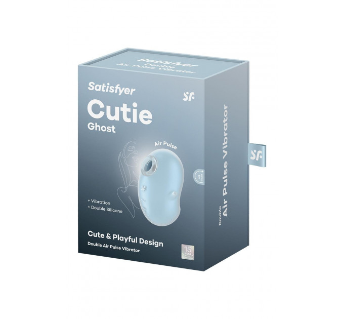 Вибратор вакуумный стимулятор Satisfyer Cutie Ghost, голубой, 9.1 см
