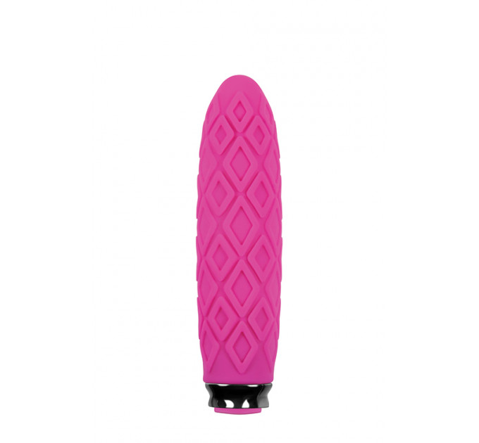 Вибропуля с ромбовидным рельефом NS Novelties Luxe Compact Vibe Princess Pink, розовый