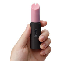Вибропуля в виде помады Iroha Stick Tenga, медицинский силикон, розовая с черным