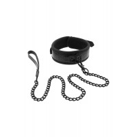 Нашийник з повідцем BLAZE LUXURY COLLAR AND LEASH CROCO BLACK