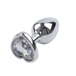 Анальная пробка, Silver Heart Diamond, M