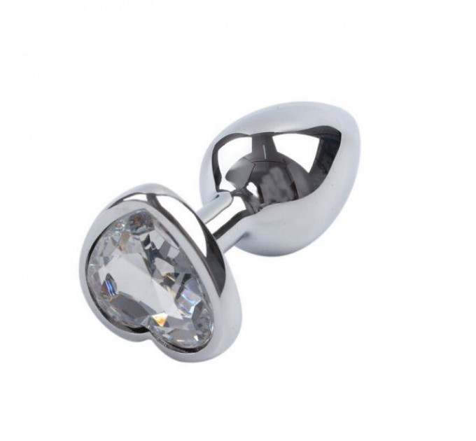 Анальная пробка, Silver Heart Diamond, M
