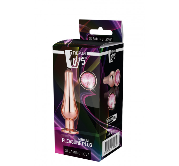DT21827 анальна пробка конічної форми Dream Toys GLEAMING LOVE ROSE GOLD PLEASURE PLUG M