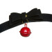 Ошейник с бантиком и колокольчиком замшевый DS Fetish Bow and Bell, черный