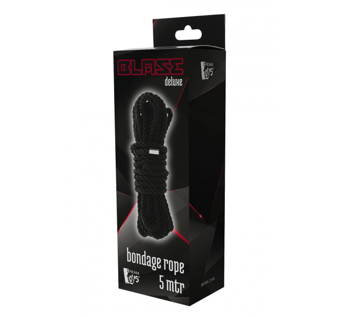 Веревка для бондажа BLAZE DELUXE BONDAGE ROPE 5M BLACK