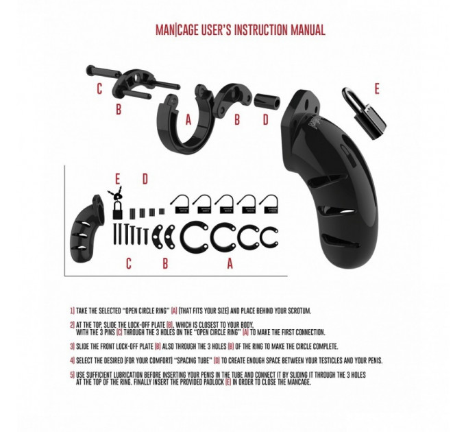 Пояс верности ManCage 06 Chastity Cage черный