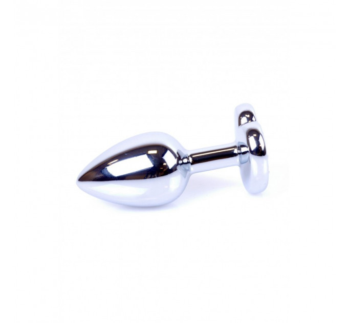 Анальная пробка с синим кристаллом в виде сердца Plug-Jewellery Silver Heart PLUG- Dark Blue