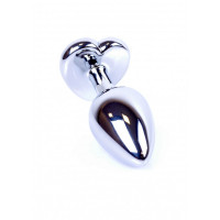 Анальна пробка з синім кристалом у вигляді серця Plug-Jewellery Silver Heart PLUG-Dark Blue