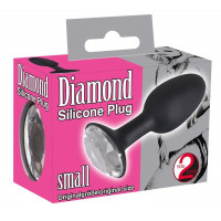 Анальна пробка зі стразом You2Toys Butt Plug Diamond S, силікон, чорна