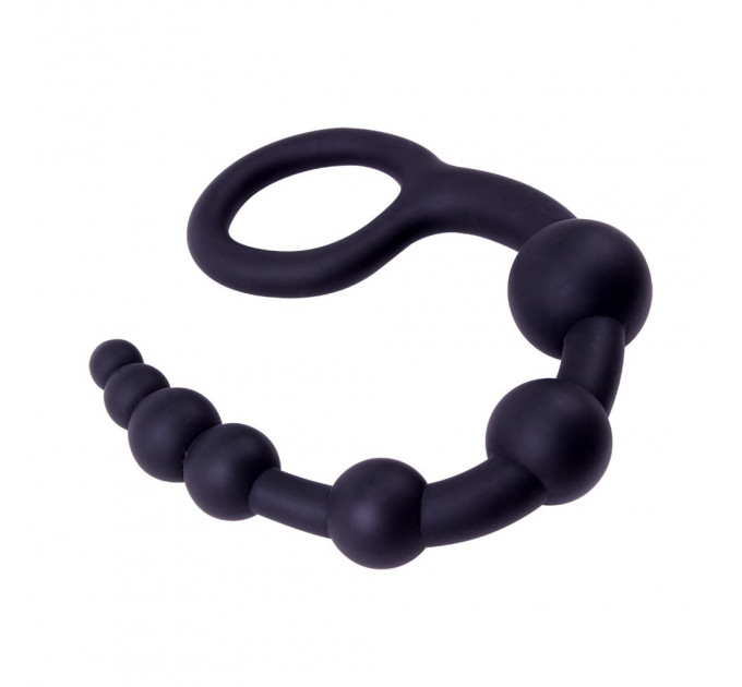 Анальний ланцюжок Chisa Black Mont 9.4 з ланками різних діаметрів, чорна