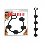 Анальные бусы большие из силикона Chisa Black Mont, черные, 49 см х 4.9 см