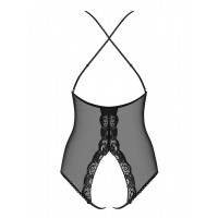 Боди из прозрачной сеточки Obsessive 841-TED-1 с открытым доступом, черный, S/M
