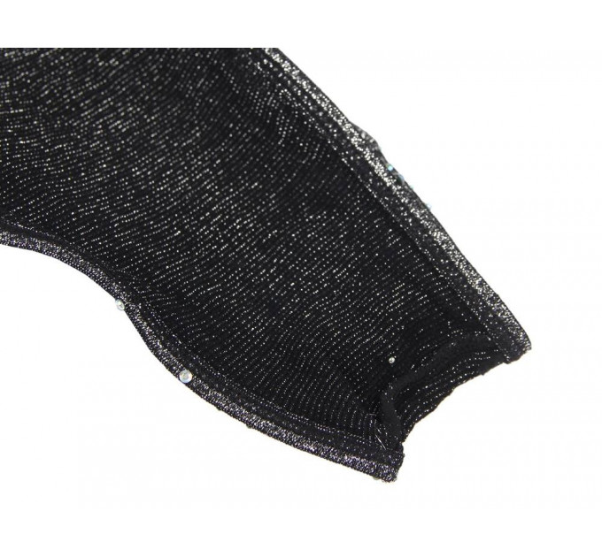 Боді зі стразами Star Night з відкритою спиною, чорне, XS-M