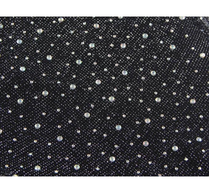 Боді зі стразами Star Night з відкритою спиною, чорне, XS-M