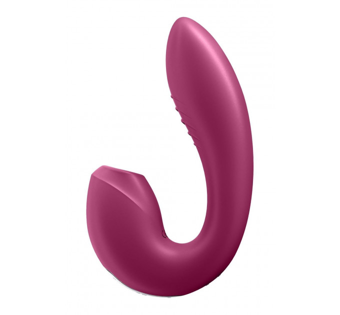 Двойной смарт вибратор с вакуумной стимуляцией Satisfyer Sunray Connect App Berry