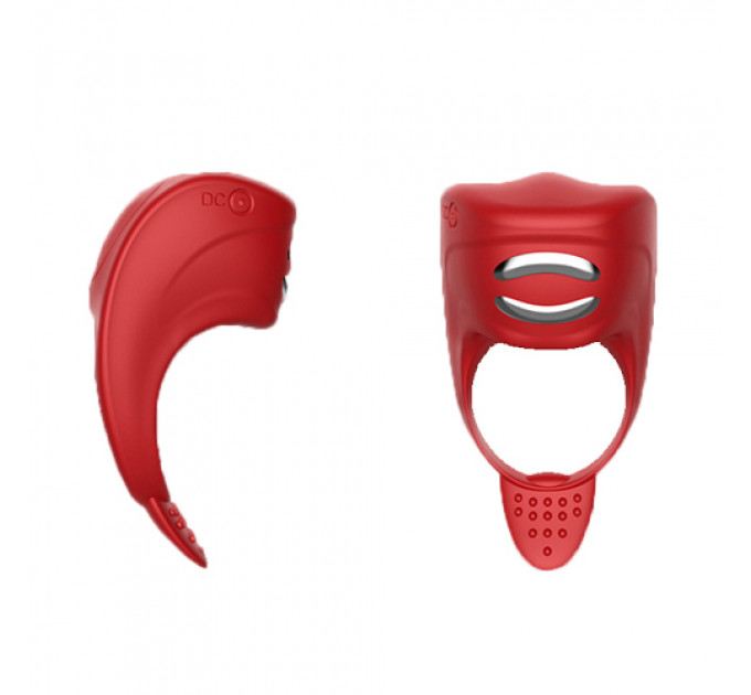 Ерекційне кільце з електростимуляцією Foxshow – Vibrator – Silicone Ring Red USB