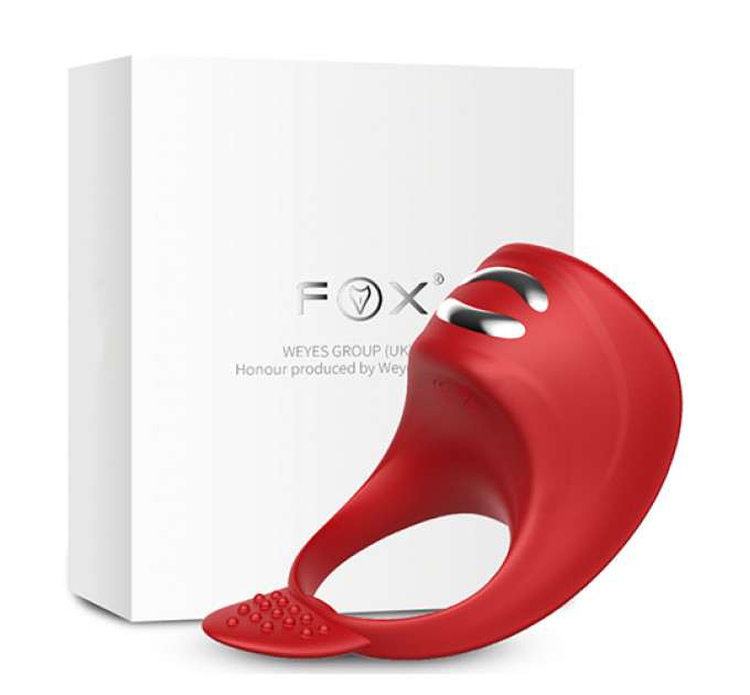 Ерекційне кільце з електростимуляцією Foxshow – Vibrator – Silicone Ring Red USB