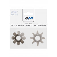 Кільця ерекційні Toy Joy Power Stretchy Rings прозоро-чорні, 2 шт.