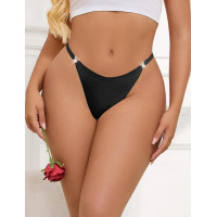 Гладкие стринги Star Night украшеные стразами по бокам, черные, S