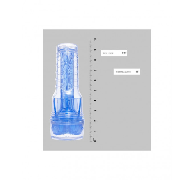 Мастурбатор у колбі з вібрацією та імітацією орального сексу Fleshlight Turbo Core Blue Ice, блакитний