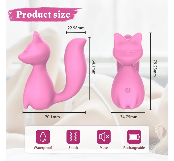 Міні-вібратор кліторальний Every Night Toys Doris у формі лисиці бірюзовий, 10 режимів вібрації