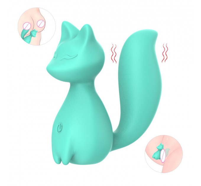 Міні-вібратор кліторальний Every Night Toys Doris у формі лисиці бірюзовий, 10 режимів вібрації