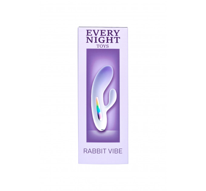 Мини вибратор кролик с цветным светодиодом Every Night Toys, 7 режимов вибрации, сиреневый градиент