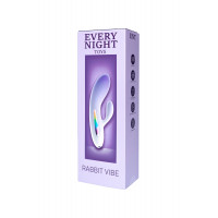 Міні вібратор кролик із кольоровим світлодіодом Every Night Toys, 7 режимів вібрації, бузковий градієнт