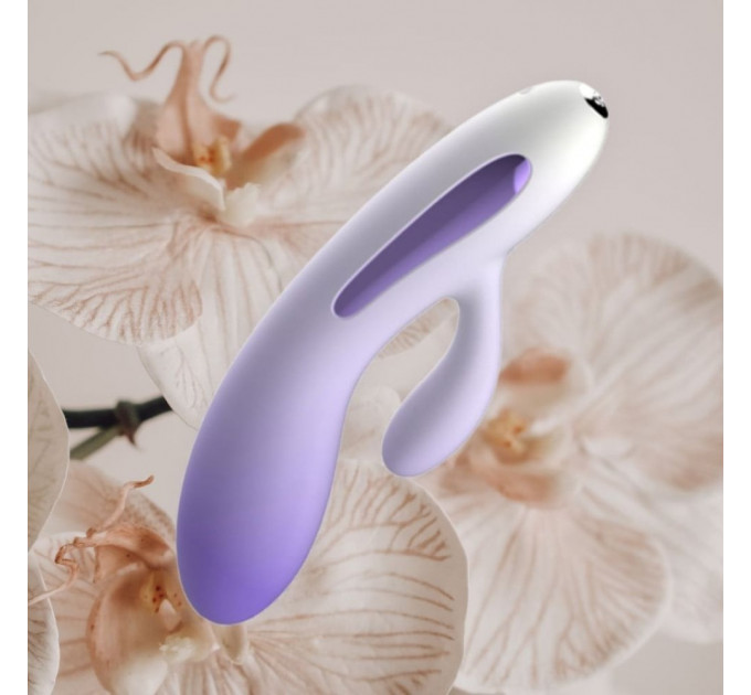 Мини вибратор кролик с цветным светодиодом Every Night Toys, 7 режимов вибрации, сиреневый градиент