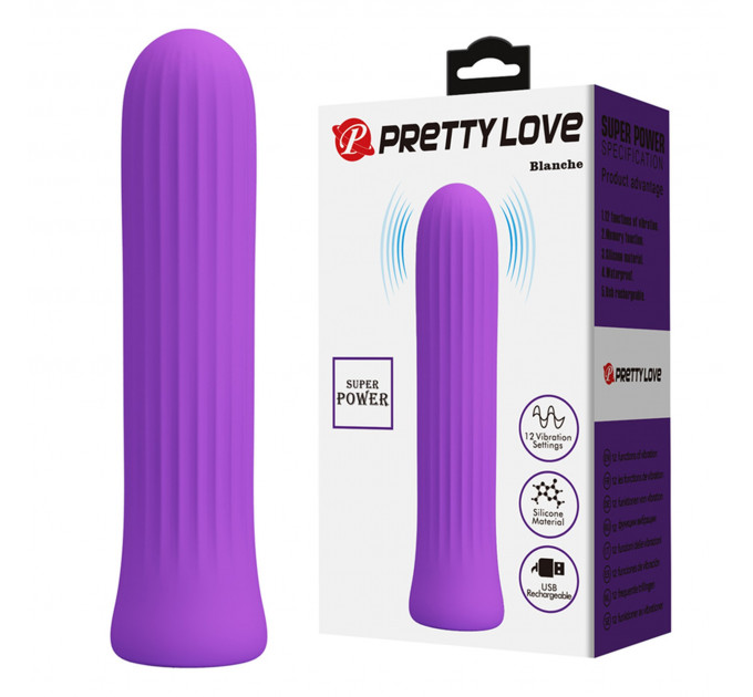 Міні-вібратор PRETTY LOVE Blanche фіолетовий, 10 х 2 см
