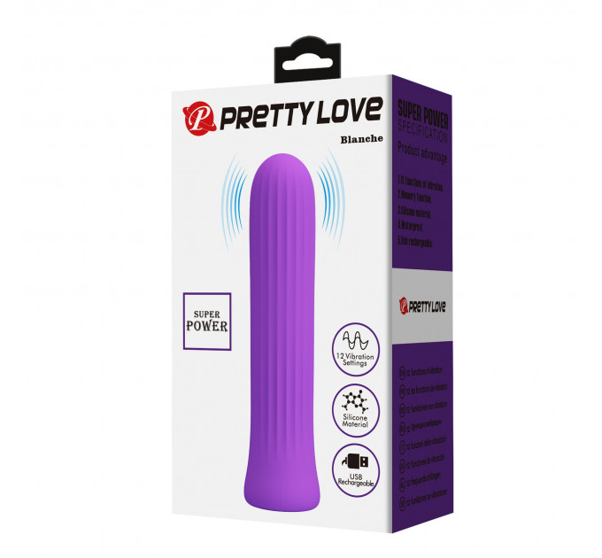 Міні-вібратор PRETTY LOVE Blanche фіолетовий, 10 х 2 см