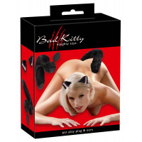 Набор для Pet Play Bad Kitty, анальный хвост и ушки Набор для Pet Play Bad Kitty, анальный хвост и ушки