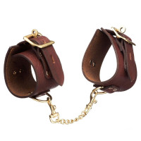 Наручники коричневые DS Fetish из итальянской кожи (Голландия)