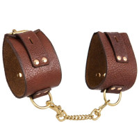 Наручники коричневые DS Fetish из итальянской кожи (Голландия)