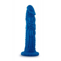 Насадка для страпона с рельефом Realm, синяя 19 см, Vac-U-Lock