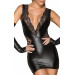 Мереживне плаття з декольте Noir Handmade F212 і відкритою спиною, чорне, S