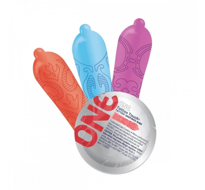 Набор презервативов 5шт One Tattoo Touch фиолетовые, 5 штук