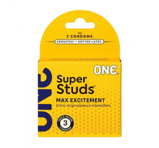 Презервативы ONE Super Studs рельефные в упаковке (цена за упаковку, 3 шт.)