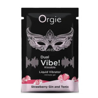 САШЕТ/Рідкий вібратор Orgie DUAL VIBE коктейль Джин-тонік полуниця, 1 мл